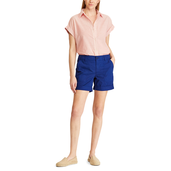 Deep Blue Cotton Twill Short Lauren 3