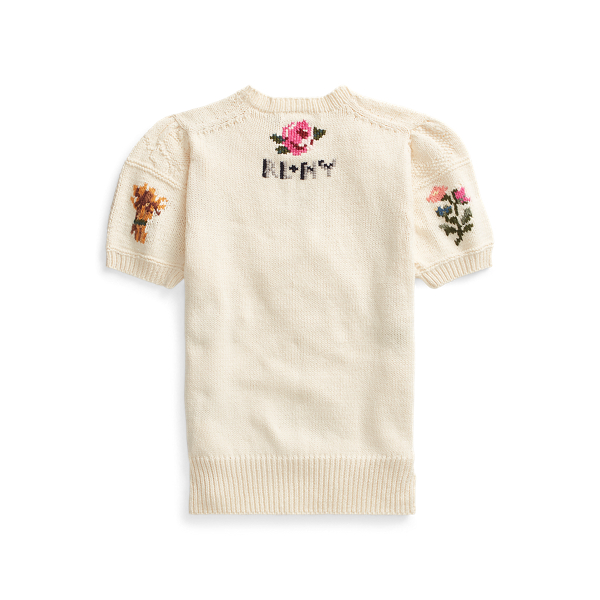 Cream Multi Knit Short-Sleeve Jumper Polo Ralph Lauren 3