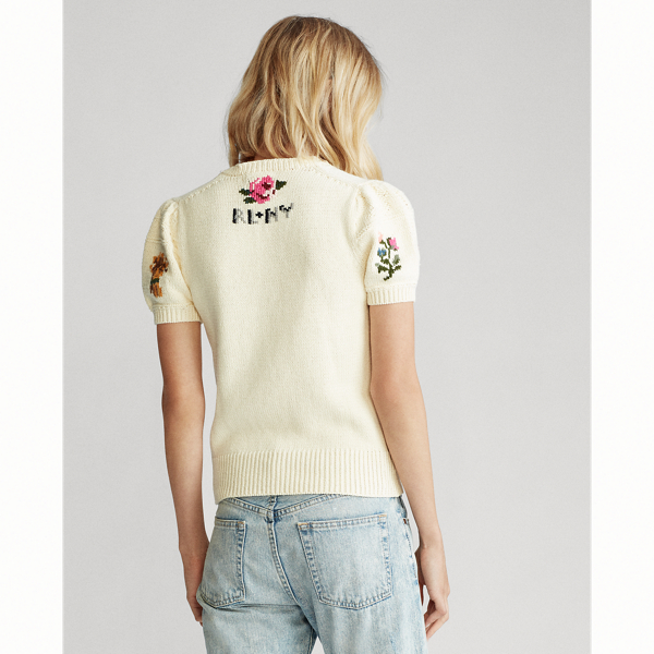Cream Multi Knit Short-Sleeve Jumper Polo Ralph Lauren 5