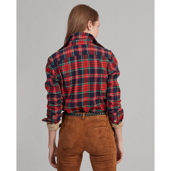 Camicia scozzese in cotone Polo Ralph Lauren in Red/Navy 4