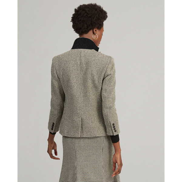 Black/Cream Herringbone Herringbone Wool-Blend Blazer Polo Ralph Lauren 5