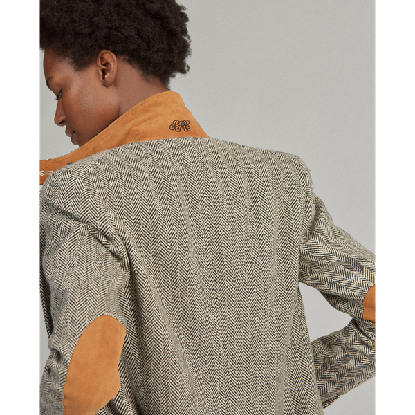 Manteau &agrave; chevrons laine m&eacute;lang&eacute;e Polo Ralph Lauren en Motif &agrave; chevrons noir 5