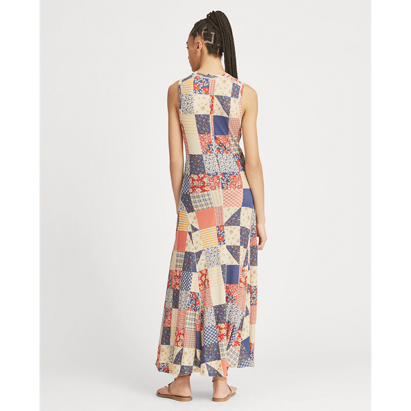 Patchwork Multi Patchwork Sleeveless Dress Polo Ralph Lauren 3
