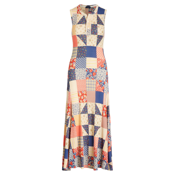 Patchwork Multi Patchwork Sleeveless Dress Polo Ralph Lauren 2