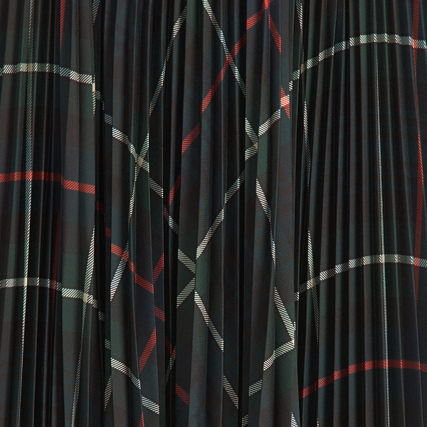 Green Tartan Pleated Georgette Skirt Polo Ralph Lauren 7