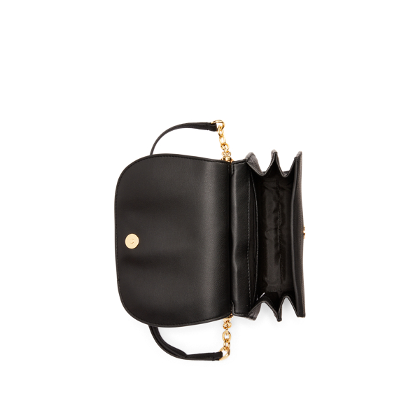Black Mini Leather Round Satchel Lauren 5