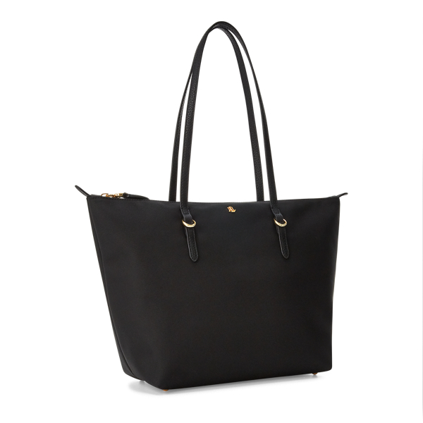 Ralph lauren black nylon tote bag with gold initials hotsell