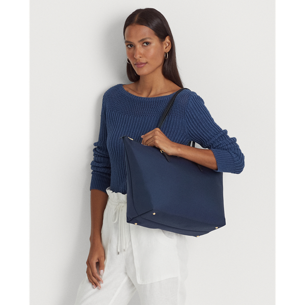 Navy Medium Nylon Keaton Tote Lauren 8