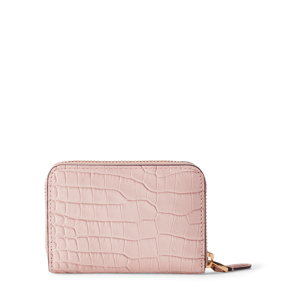 Mellow Pink Leather Small Zip Wallet Lauren 2
