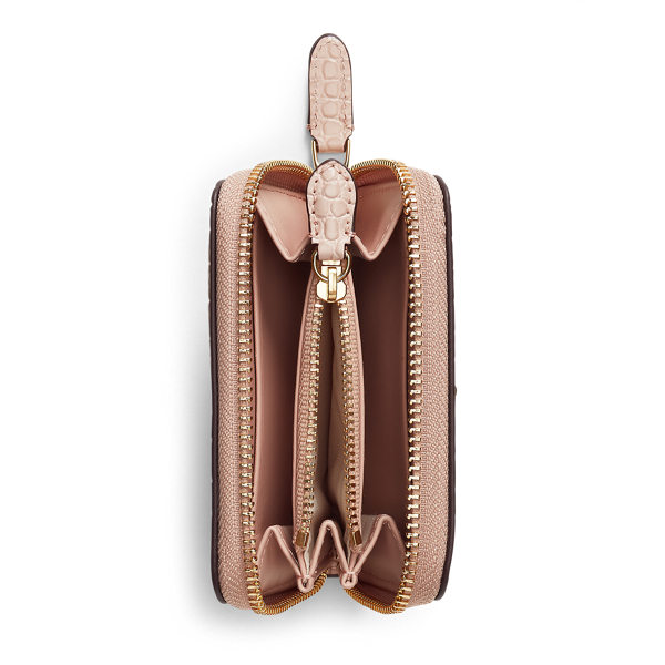 Mellow Pink Leather Small Zip Wallet Lauren 3