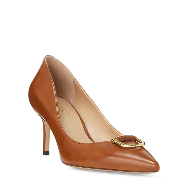 Deep Saddle Tan London Leather Pump Lauren 2