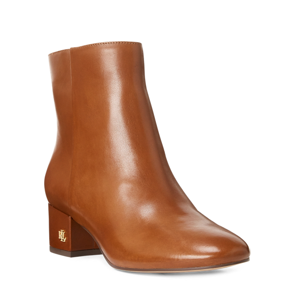Deep Saddle Tan Welford Leather Bootie Lauren 2