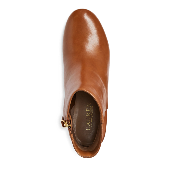 Deep Saddle Tan Welford Leather Bootie Lauren 3