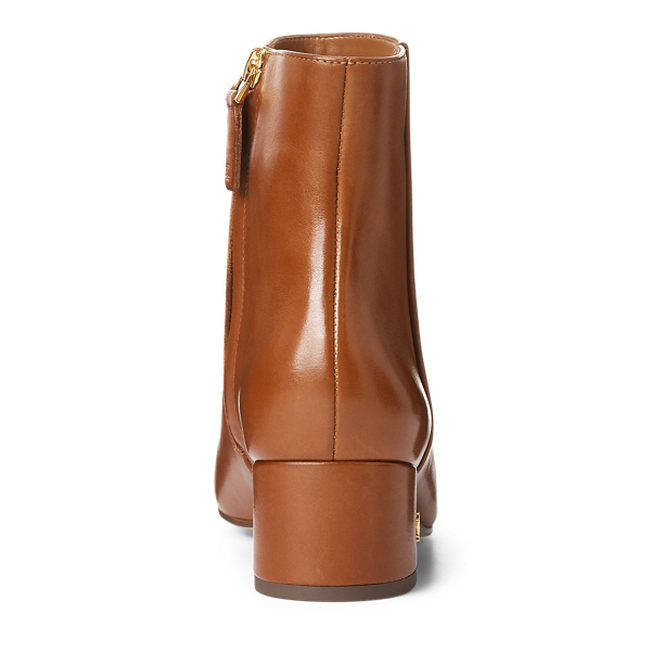 Deep Saddle Tan Welford Leather Bootie Lauren 4