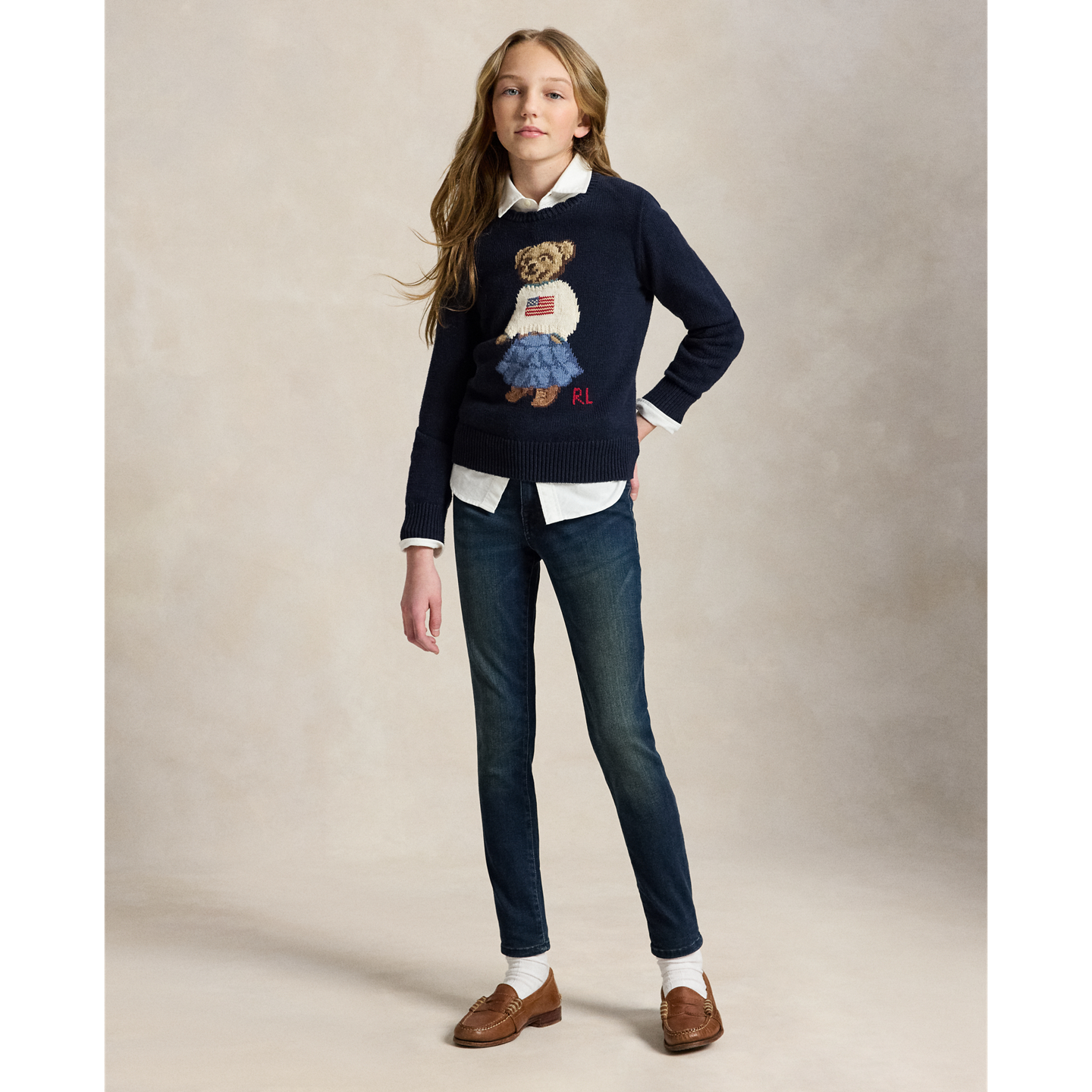 Детские леггинсы Ralph Lauren Aubrie Denim, цвет: Варёный — фото 3