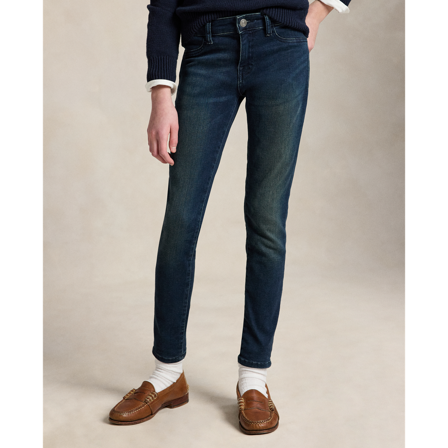 Детские леггинсы Ralph Lauren Aubrie Denim, цвет: Варёный — фото 1