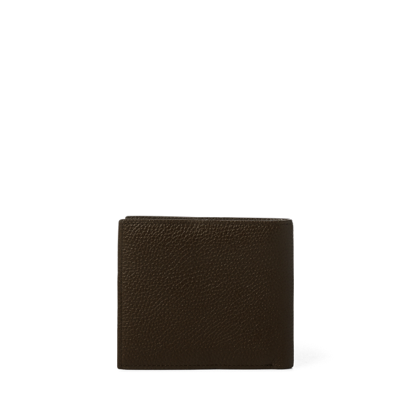 Dark Brown Pebbled Leather Billfold Polo Ralph Lauren 2