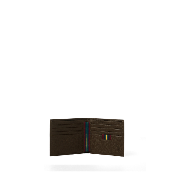 Dark Brown Pebbled Leather Billfold Polo Ralph Lauren 3