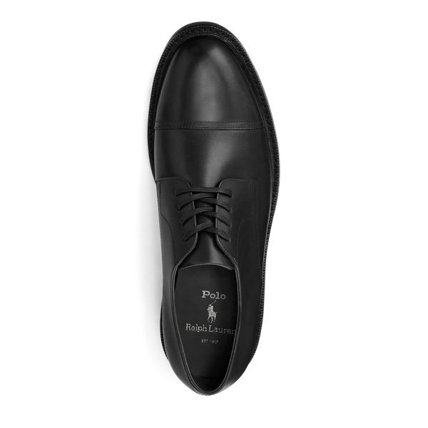 Black Asher Leather Cap Toe Shoe Polo Ralph Lauren 3