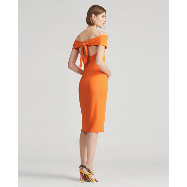 Vestido Cartie con hombros al descubierto Ralph Lauren Collection en Mandarina 4
