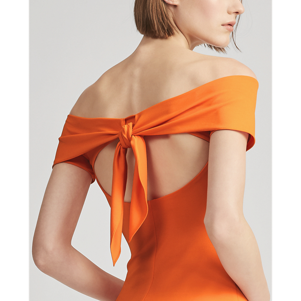 Vestido Cartie con hombros al descubierto Ralph Lauren Collection en Mandarina 5