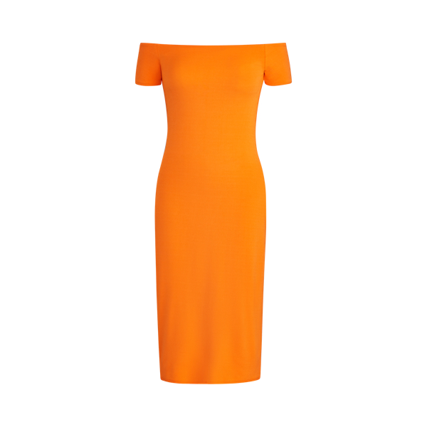Vestido Cartie con hombros al descubierto Ralph Lauren Collection en Mandarina 2