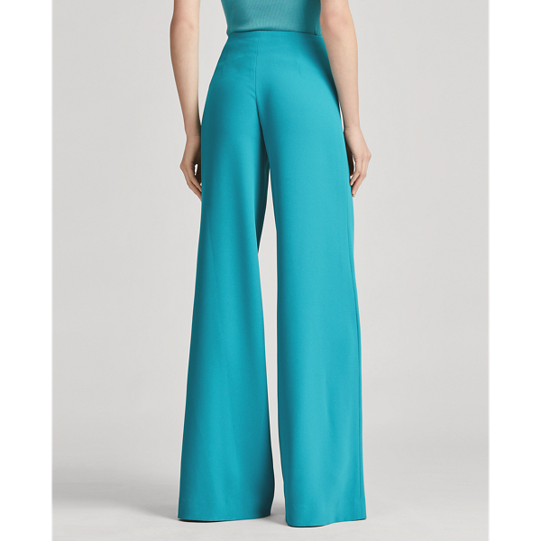 Pantalon Daria &agrave; jambe large Ralph Lauren Collection en Turquoise 5