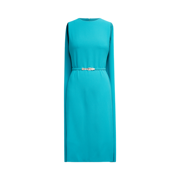 Turquoise Aviana Belted Cape Dress Ralph Lauren Collection 2
