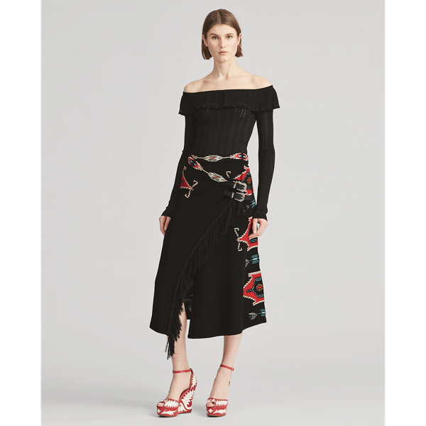 Black Knit Off-the-Shoulder Jumper Ralph Lauren Collection 4