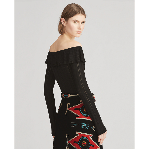 Black Knit Off-the-Shoulder Jumper Ralph Lauren Collection 5
