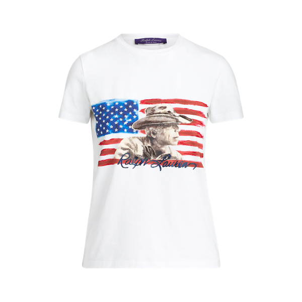 Ralph Lauren Flag Tee Ralph Lauren Collection em White 2