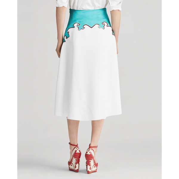 Trivelas Crepe A-Line Skirt Ralph Lauren Collection em White 5