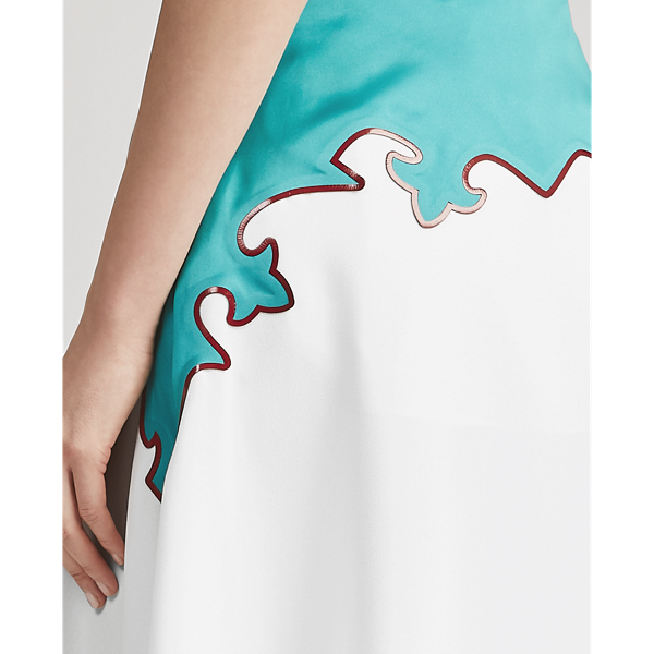 Trivelas Crepe A-Line Skirt Ralph Lauren Collection em White 6
