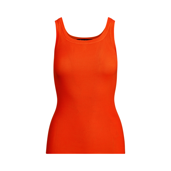 Geripptes Tanktop aus Seide