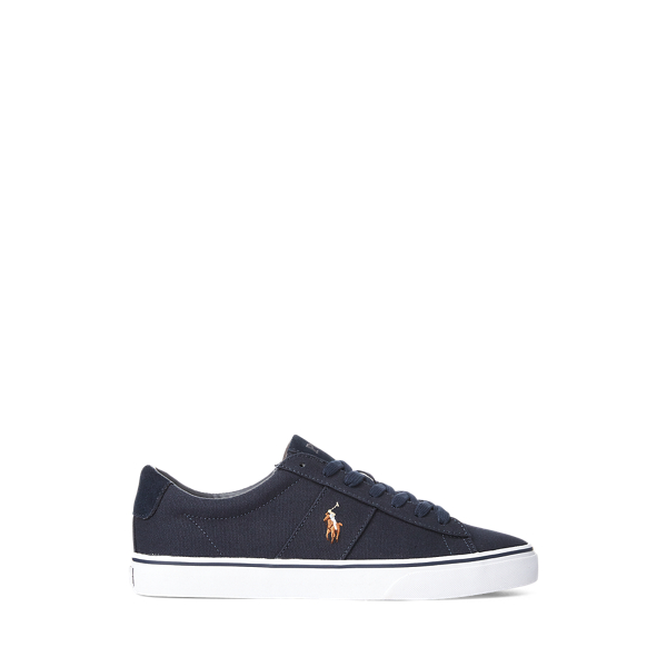 Ralph lauren black canvas trainers online