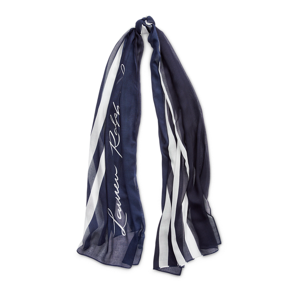 Navy Nora Logo Scarf Lauren 1