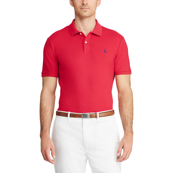 Deep Orangey Red Custom Slim Stretch Mesh Polo Polo Golf 3