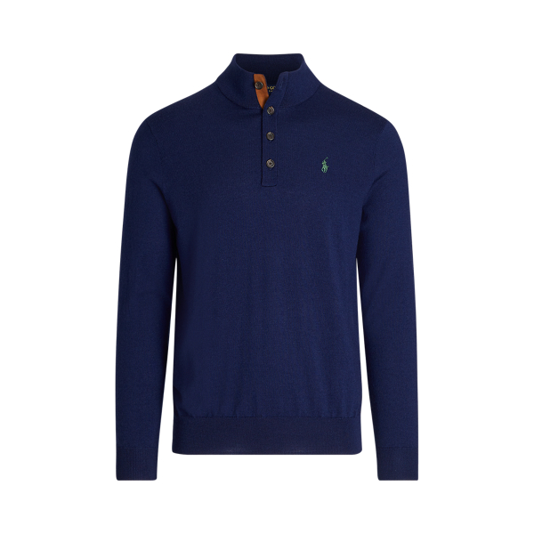 Merino Wool Mockneck Jumper Polo Golf 1