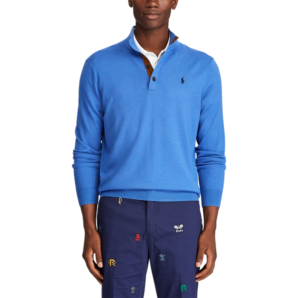 Indigo Sky Merino Wool Mockneck Jumper Polo Golf 3