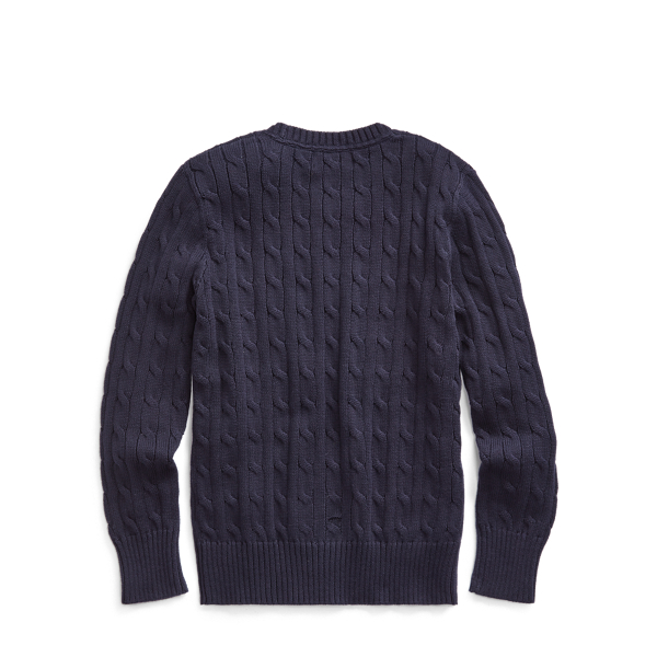 RL Navy Cable-Knit Cotton Sweater Boys 8-20 2