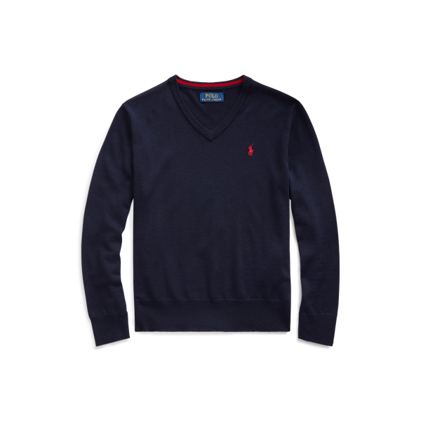 Merino Wool V-Neck Jumper BOYS 6-14 YEARS 1