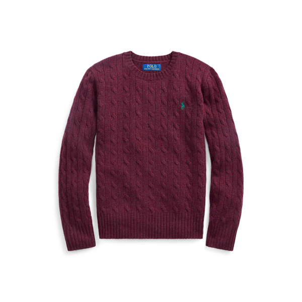 Pull &agrave; torsades en laine et cachemire