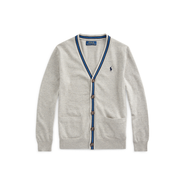 Cardigan col en&nbsp;V en coton Boys 6-14 Years en 1