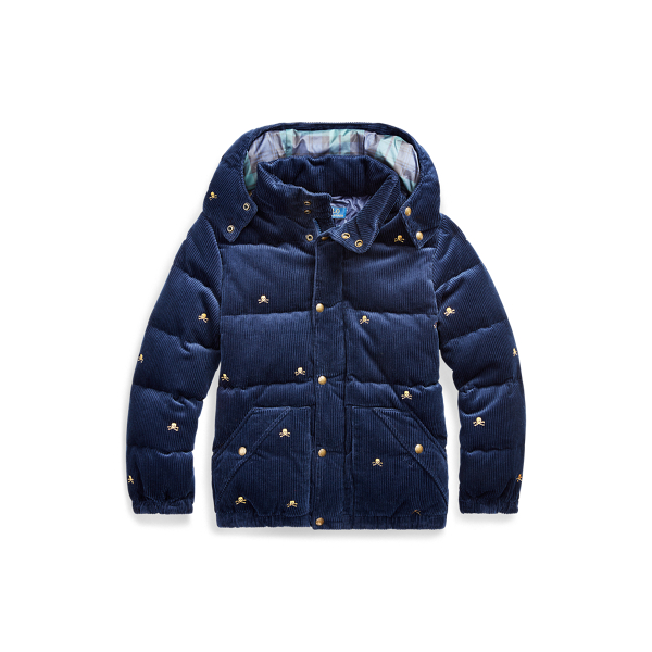 ジャケット・アウター Ralph Lauren Rugby Skull Hooded Jacket Corduroy Down Hooded Jacket for Boys | Ralph Lauren® CH