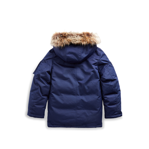 Refined Navy Faux-Fur-Trim Down Parka Boys 8-20 2