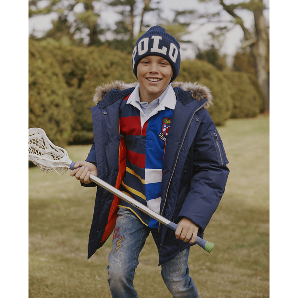 Refined Navy Faux-Fur-Trim Down Parka Boys 8-20 3
