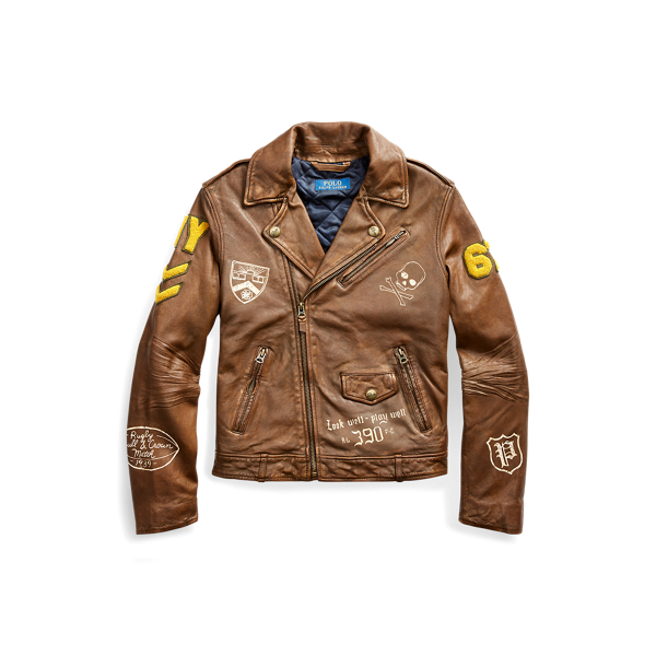 Leather Graphic Moto Jacket Boys 6-14 Years 1