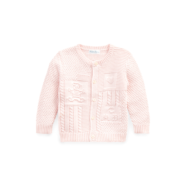 Contrast-Knit Cotton Cardigan Baby Girl 1