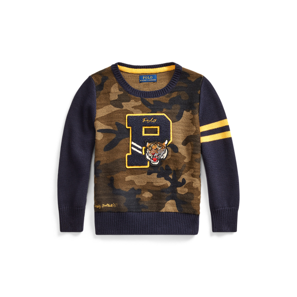 Jersey universitario de algod&oacute;n con camuflaje Boys 1.5-6 Years en 1