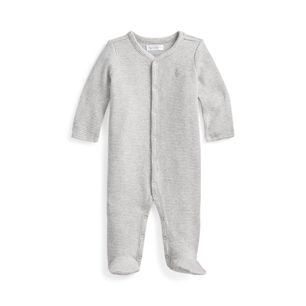 Waffle-Knit Cotton Coverall Baby Boy 1
